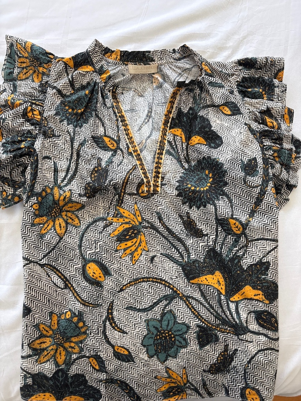 Ulla Johnson Sleevless Blouse with ruffle trim